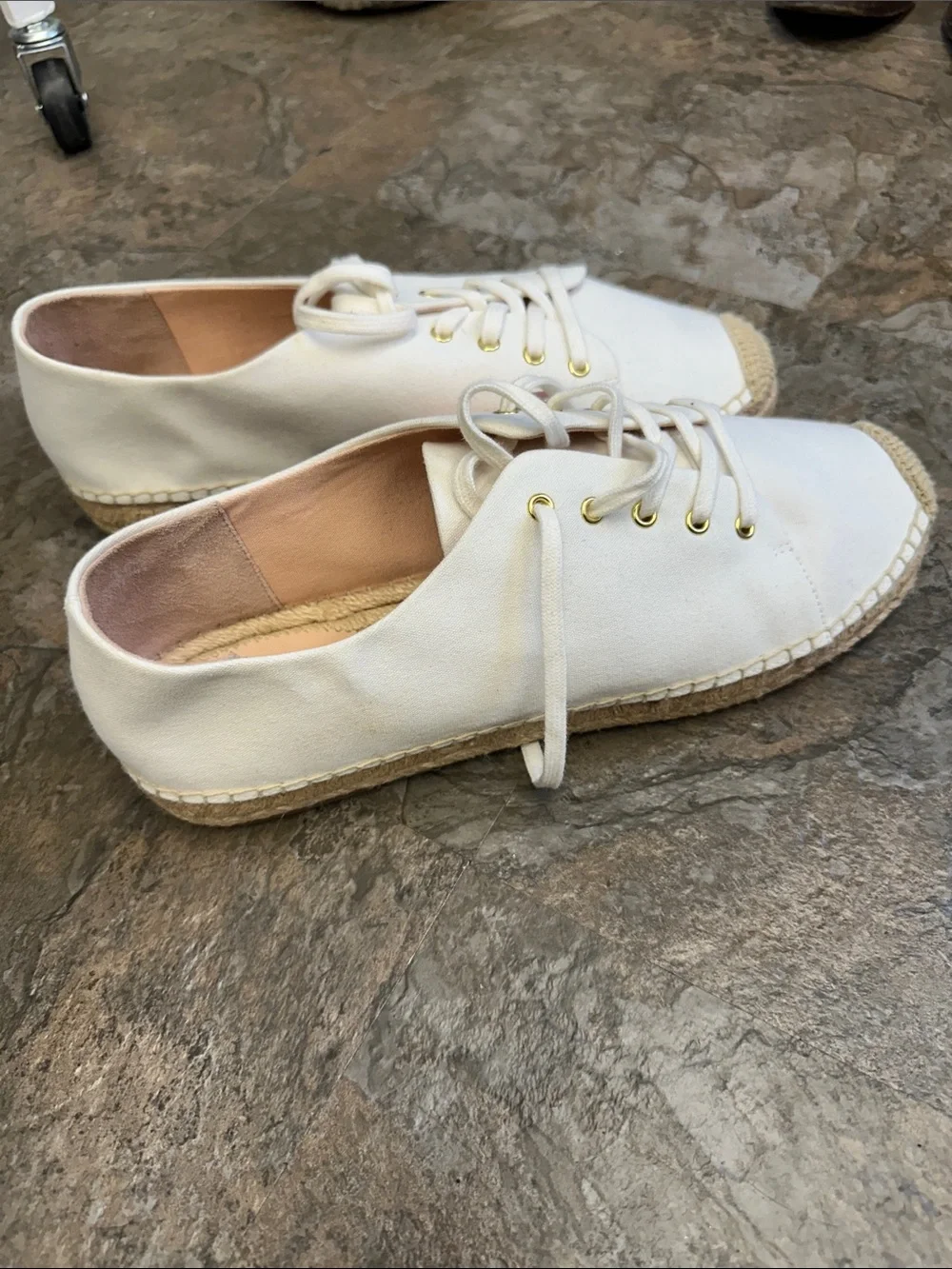 J. Crew White Canvas Lace-Up Espadrille Sneakers